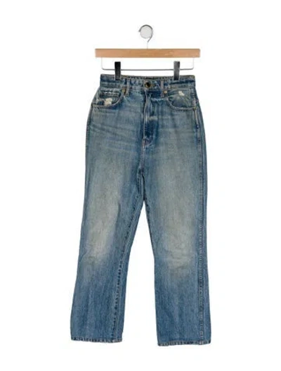 Pre-owned Khaite High-rise Straight Leg Jeans In Blue