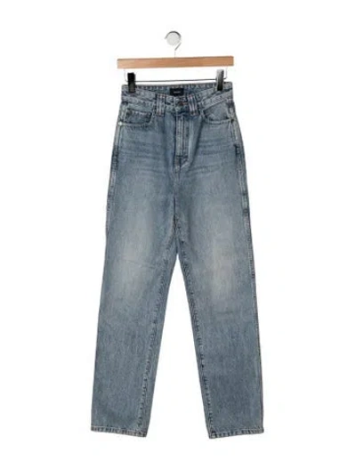Pre-owned Khaite High-rise Straight Leg Jeans In Blue