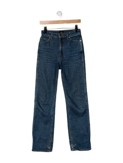 Pre-owned Khaite High-rise Straight Leg Jeans In Blue