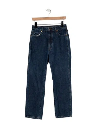 Pre-owned Khaite High-rise Straight Leg Jeans In Blue