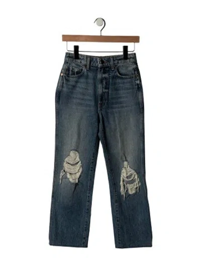 Pre-owned Khaite High-rise Straight Leg Jeans In Blue