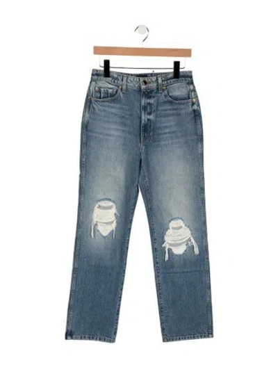 Pre-owned Khaite High-rise Straight Leg Jeans In Blue