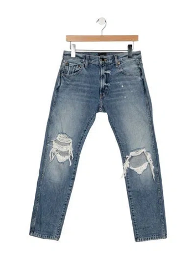 Pre-owned Khaite High-rise Straight Leg Jeans In Blue