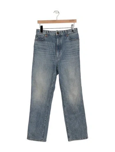Pre-owned Khaite High-rise Straight Leg Jeans In Blue