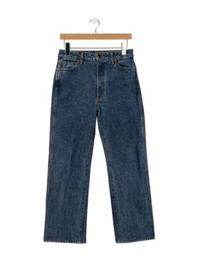 Pre-owned Khaite High-rise Straight Leg Jeans In Blue