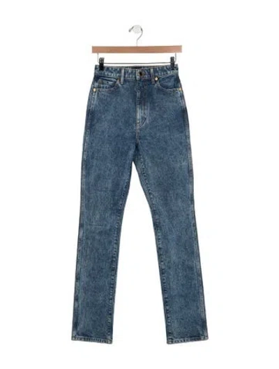 Pre-owned Khaite High-rise Straight Leg Jeans In Blue