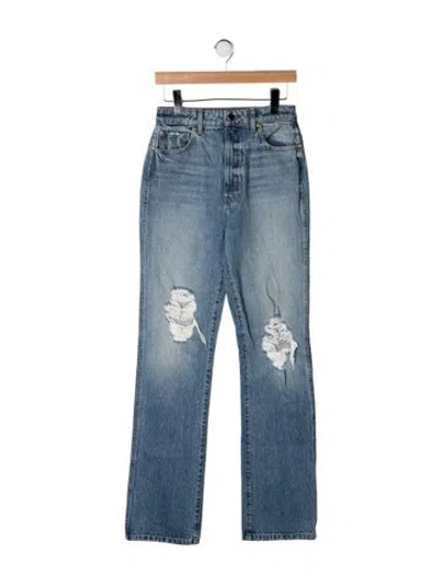 Pre-owned Khaite High-rise Straight Leg Jeans In Blue