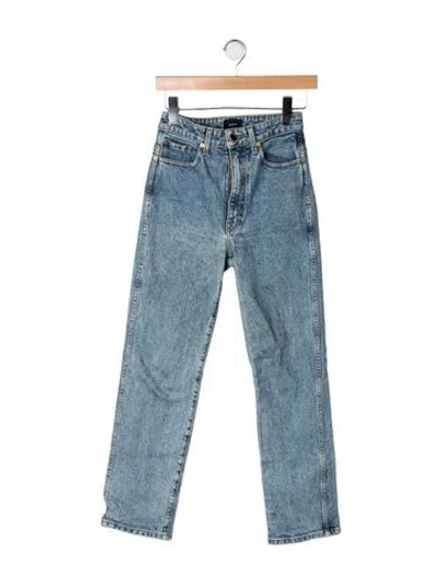 Pre-owned Khaite High-rise Straight Leg Jeans In Blue