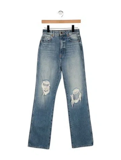 Pre-owned Khaite High-rise Straight Leg Jeans In Blue