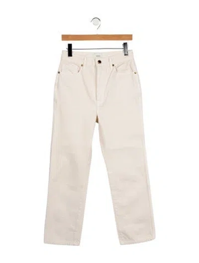 Pre-owned Khaite High-rise Straight Leg Jeans In Neutral