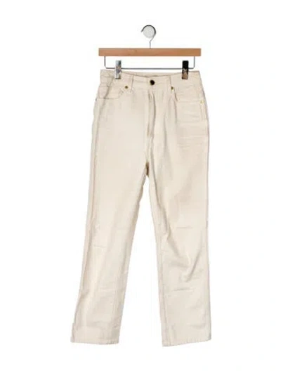 Pre-owned Khaite High-rise Straight Leg Jeans In Neutral