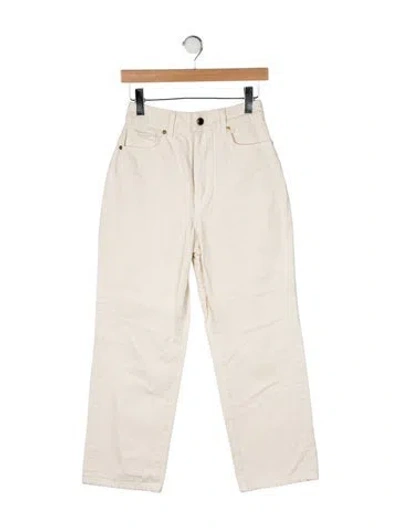 Pre-owned Khaite High-rise Straight Leg Jeans In Neutrals