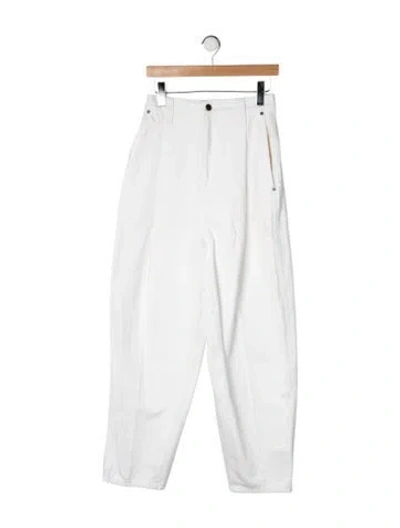 Pre-owned Khaite High-rise Straight Leg Jeans In Neutrals/white