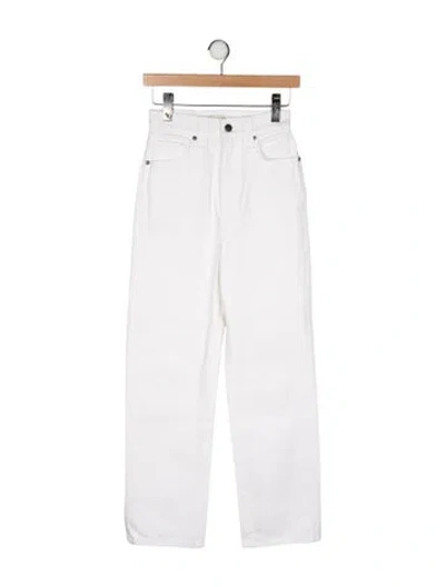 Pre-owned Khaite High-rise Straight Leg Jeans In White
