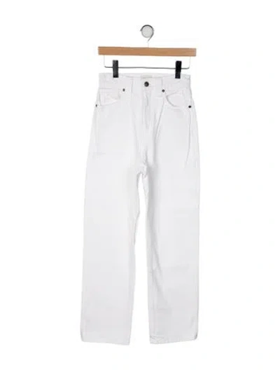 Pre-owned Khaite High-rise Straight Leg Jeans In White