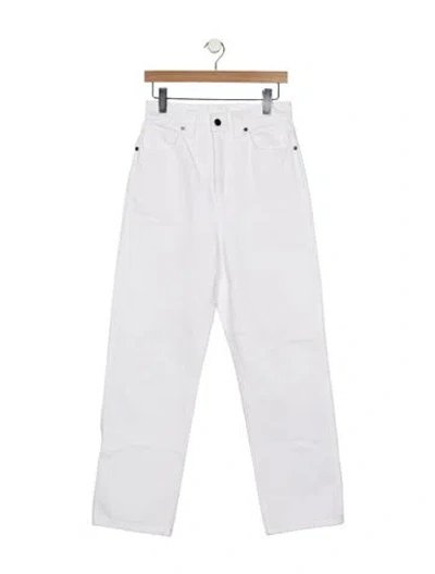 Pre-owned Khaite High-rise Straight Leg Jeans In White