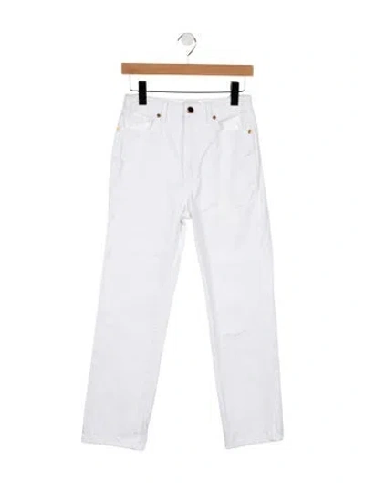Pre-owned Khaite High-rise Straight Leg Jeans In White