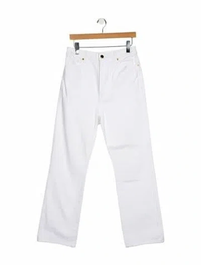 Pre-owned Khaite High-rise Straight Leg Jeans In White