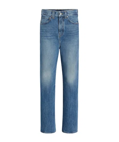 Khaite Highrise Straightleg Jeans In Blue