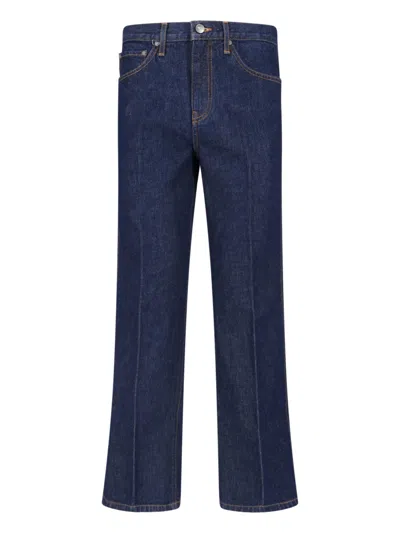 Khaite High-rise Straight-leg Jeans In Blue