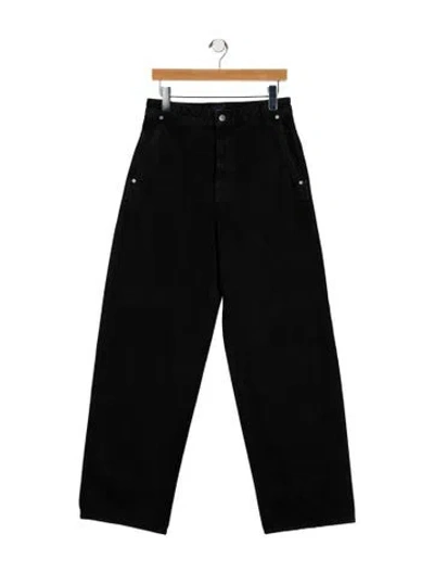 Pre-owned Khaite High-rise Wide Leg Jeans In Black