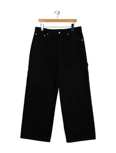 Pre-owned Khaite High-rise Wide Leg Jeans In Black