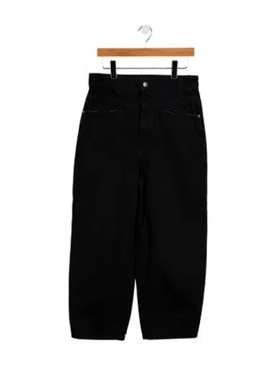 Pre-owned Khaite High-rise Wide Leg Jeans In Black