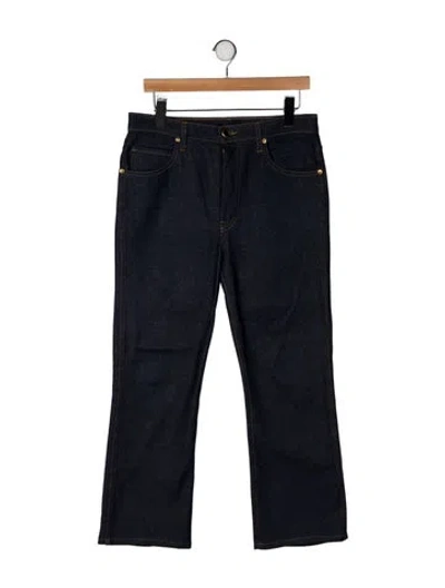 Pre-owned Khaite High-rise Wide Leg Jeans In Black