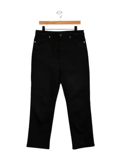 Pre-owned Khaite High-rise Wide Leg Jeans In Black