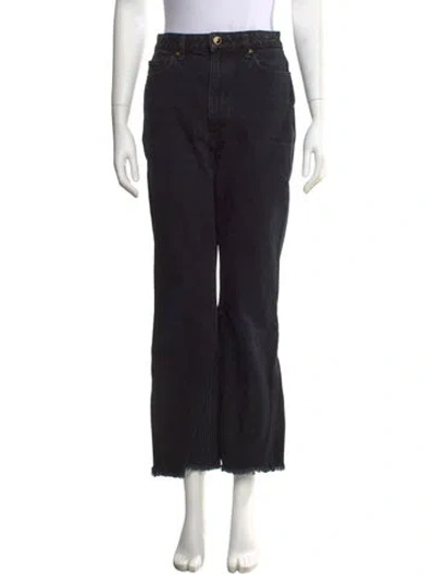 Pre-owned Khaite High-rise Wide Leg Jeans In Black