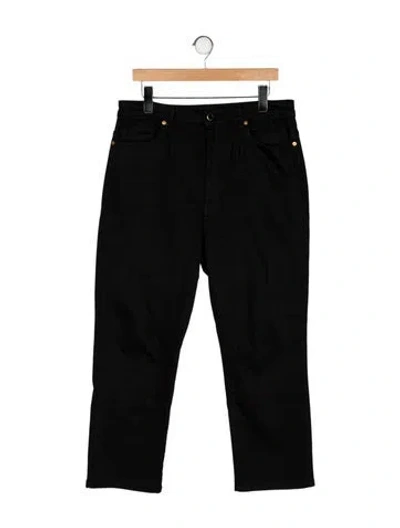Pre-owned Khaite High-rise Wide Leg Jeans In Black