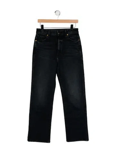 Pre-owned Khaite High-rise Wide Leg Jeans In Black