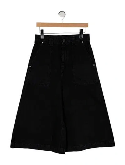 Pre-owned Khaite High-rise Wide Leg Jeans In Black