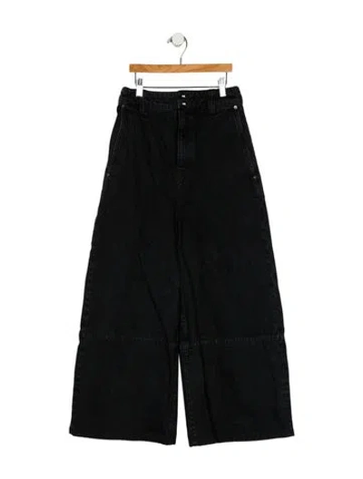 Pre-owned Khaite High-rise Wide Leg Jeans In Black