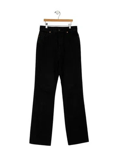 Pre-owned Khaite High-rise Wide Leg Jeans In Black