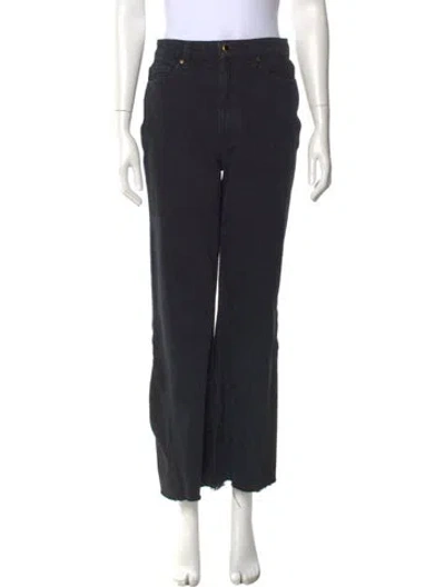 Pre-owned Khaite High-rise Wide Leg Jeans In Black