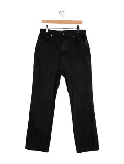 Pre-owned Khaite High-rise Wide Leg Jeans In Black