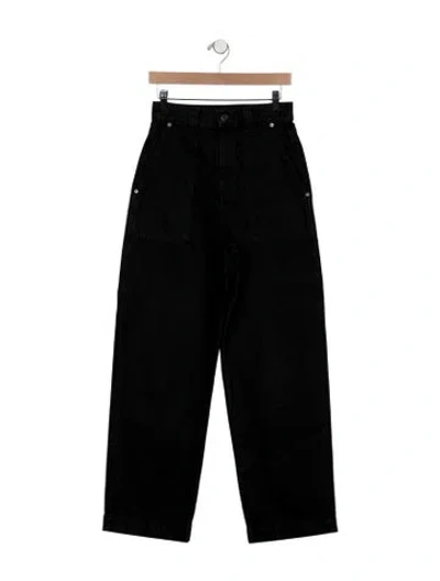 Pre-owned Khaite High-rise Wide Leg Jeans In Black