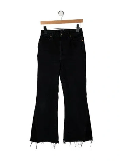 Pre-owned Khaite High-rise Wide Leg Jeans In Black