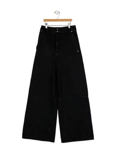 Pre-owned Khaite High-rise Wide Leg Jeans In Black