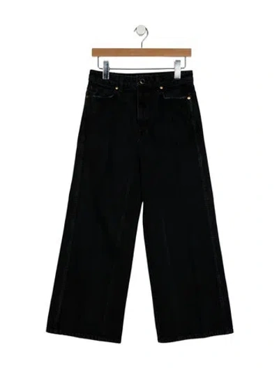 Pre-owned Khaite High-rise Wide Leg Jeans In Black