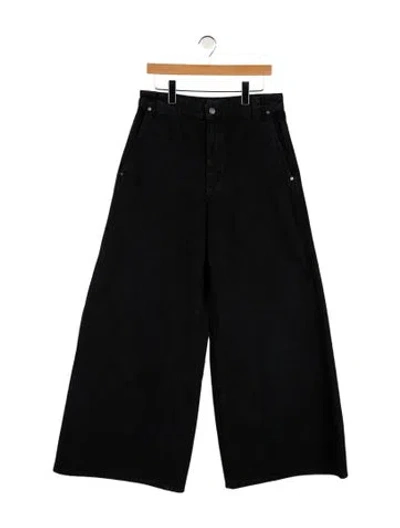 Pre-owned Khaite High-rise Wide Leg Jeans In Black