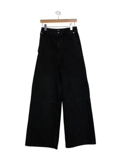 Pre-owned Khaite High-rise Wide Leg Jeans In Black