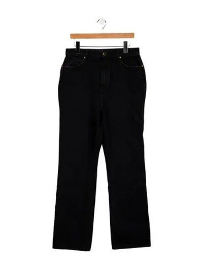 Pre-owned Khaite High-rise Wide Leg Jeans In Black