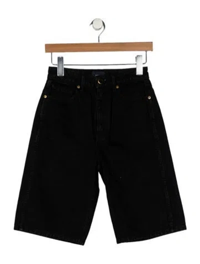 Pre-owned Khaite High-rise Wide Leg Jeans In Black