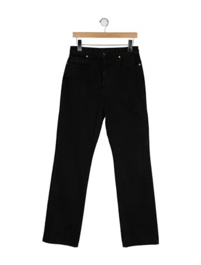 Pre-owned Khaite High-rise Wide Leg Jeans In Black