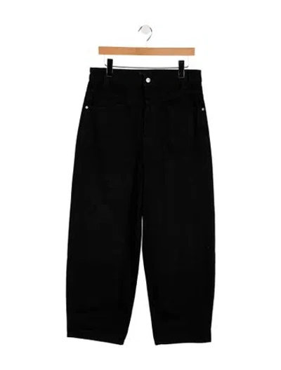 Pre-owned Khaite High-rise Wide Leg Jeans In Black