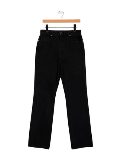 Pre-owned Khaite High-rise Wide Leg Jeans In Black