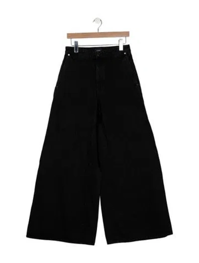 Pre-owned Khaite High-rise Wide Leg Jeans In Black