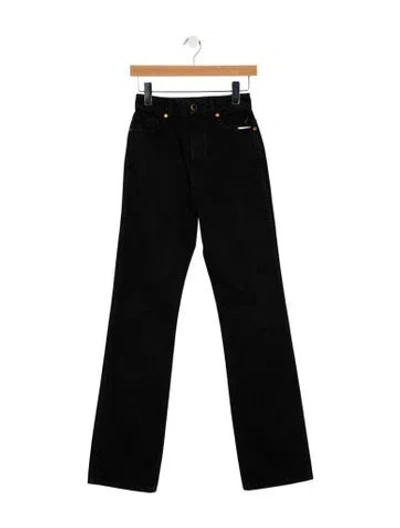 Pre-owned Khaite High-rise Wide Leg Jeans In Black